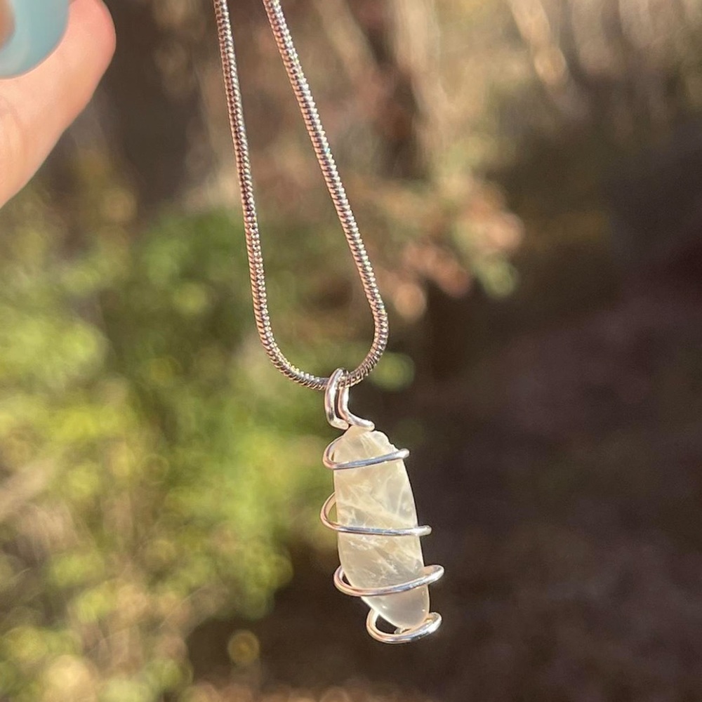 Moonstone crystal necklace